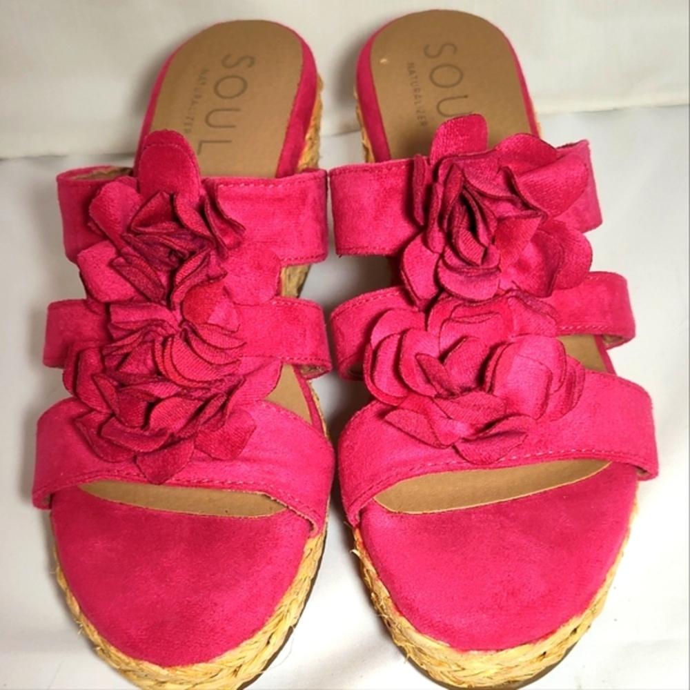 Soul Naturalizer Oodles-Flowers Women's. Fuscia   Faux Suede Espadrilles Size 9M